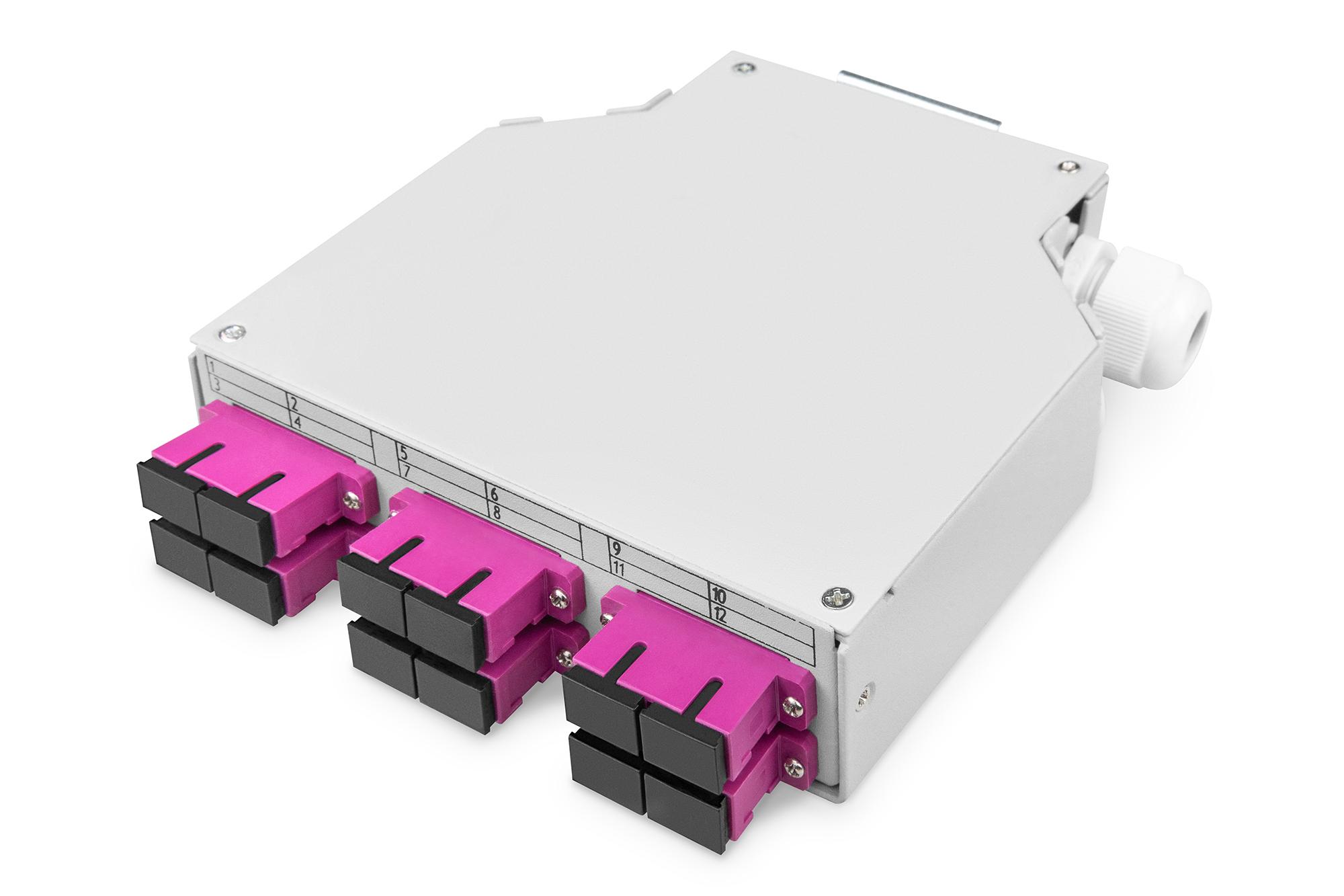 Digitus Fiber DIN Rail Box. Preassembled. MM OM4. 6 SC DX