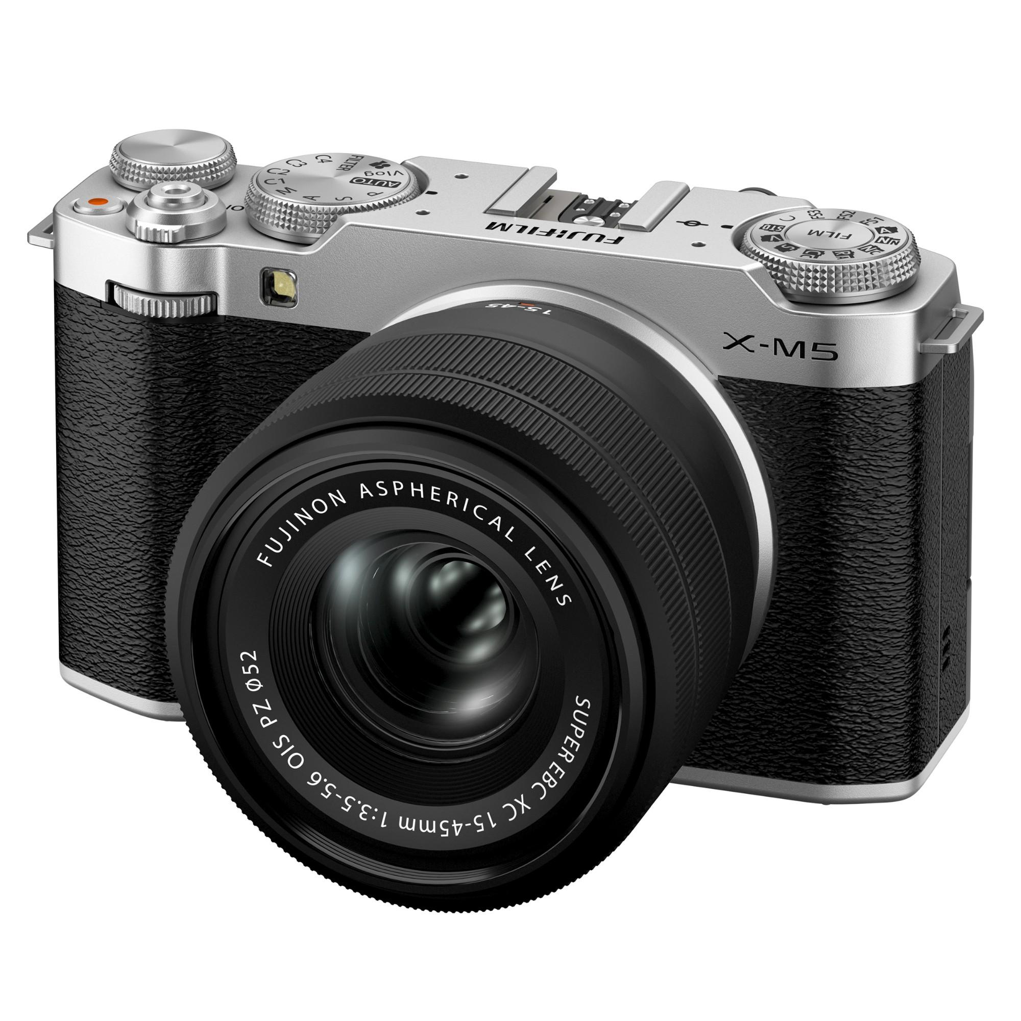 Fujifilm X-M5 Mirrorless Digital Camera - Silver - Camera + XC 15-45mm