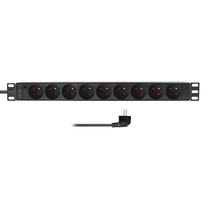 LogiLink 19" PDU 9 x French/Belg. Standard outlet. without switch