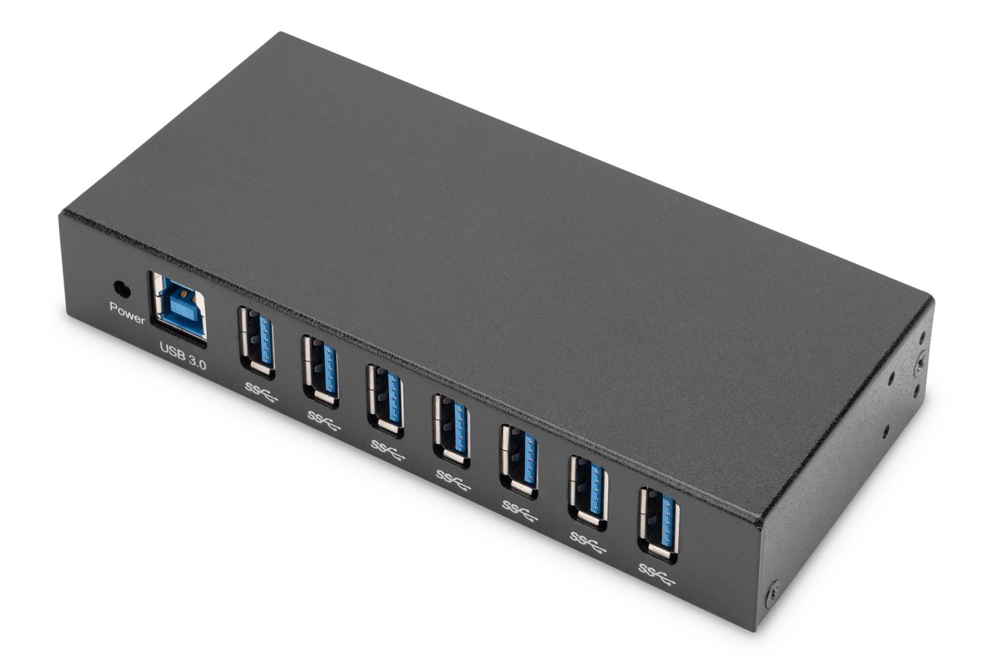 Digitus USB 3.0 HUB. 7 Port. Industrial. Metal incl. PSU