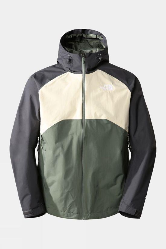 The North Face Mens Stratos Hooded Jacket Mid Green Size