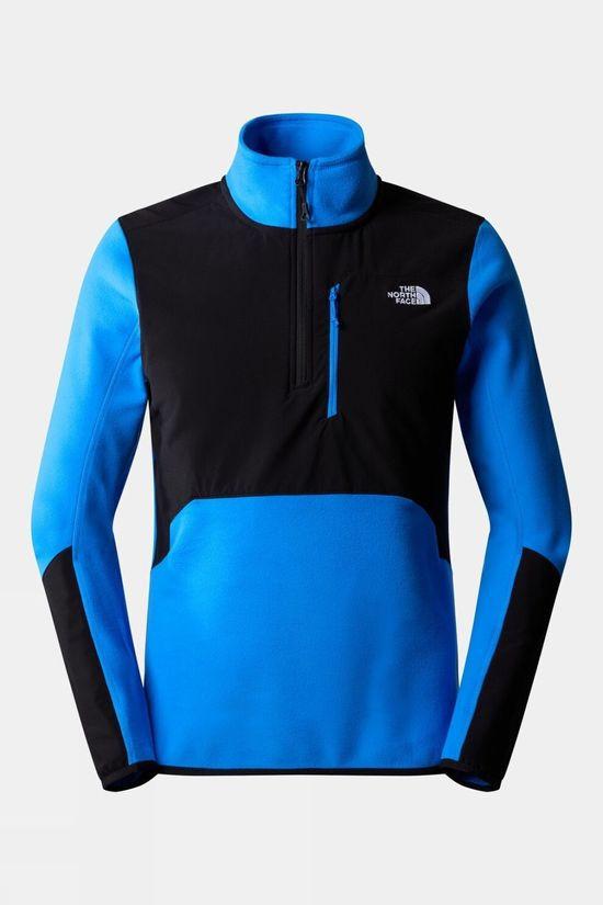 The North Face Mens Glacier Pro 1/4 Zip Fleece Mid Blue Size