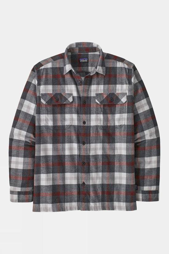 Patagonia Mens Organic Cotton Fjord Flannel Shirt Dk Grey Size