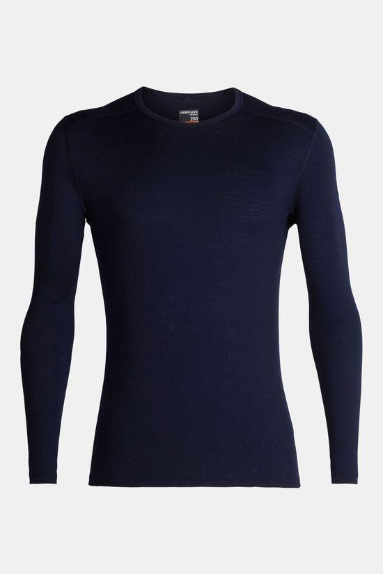 Icebreaker Mens 200 Oasis Long Sleeve Crew Top Navy Size