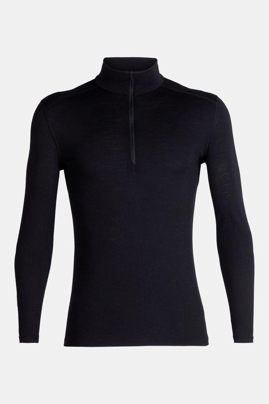 Icebreaker Mens 200 Oasis Long Sleeve Half Zip Top Black Size