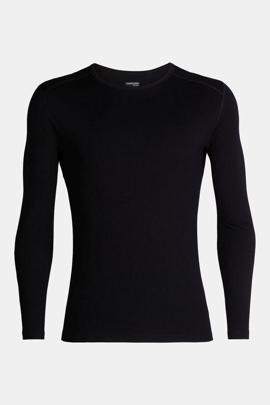 Icebreaker Mens 260 Tech Long Sleeve Crew Top Black Size