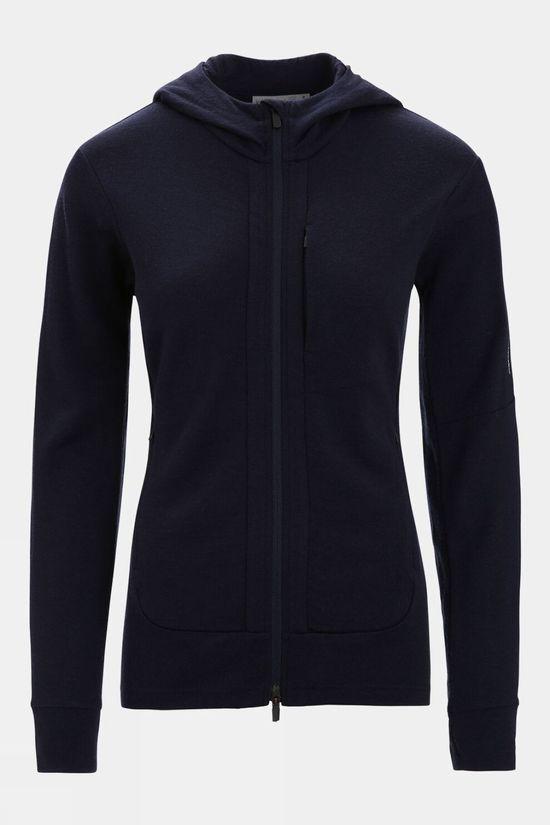 Icebreaker Womens Quantum III Long Sleeve Zip Hoodie Jacket Navy Size