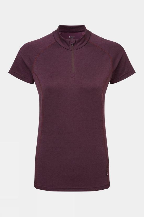 Montane Womens Dart Zip T-Shirt Purple Size