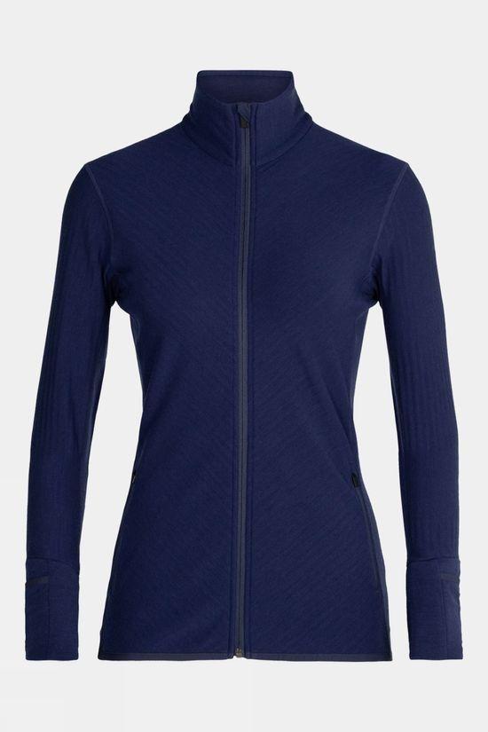 Icebreaker Womens Descender Long Sleeve Zip Top Royal Blue Size