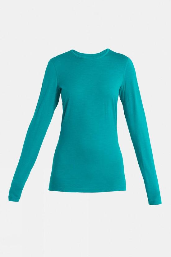 Icebreaker Womens 200 Oasis Long Sleeve Crewe Top Jade Size