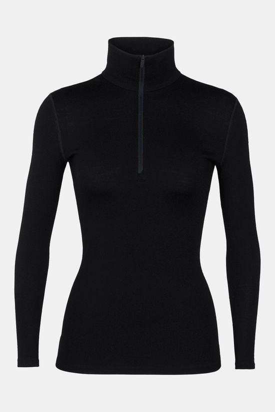 Icebreaker Womens 260 Tech Long Sleeve Half Zip Top Black Size