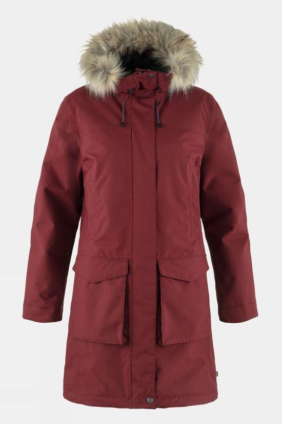 Fjallraven Womens Nuuk Lite Parka Jacket Maroon Size