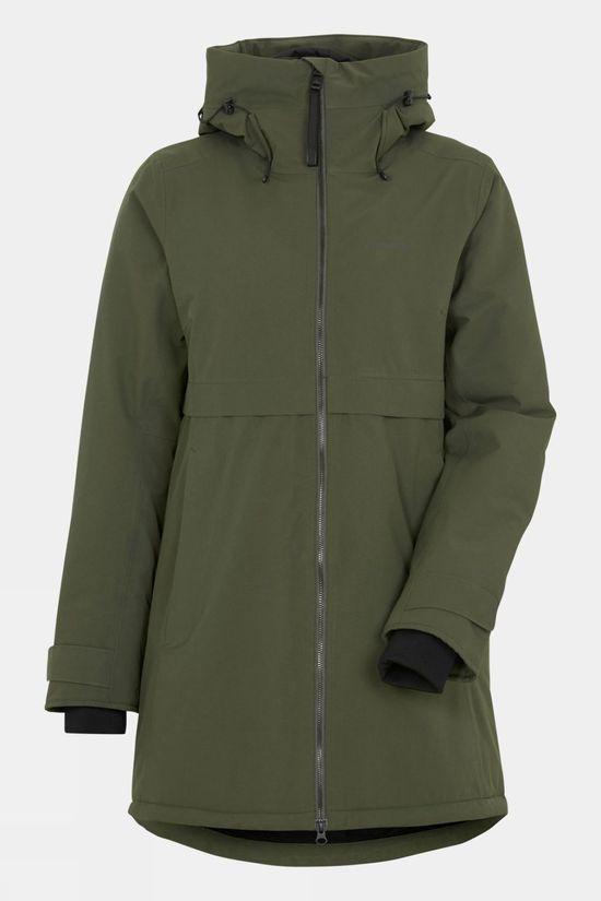 Didriksons Womens Helle 5 Parka Green Size 16