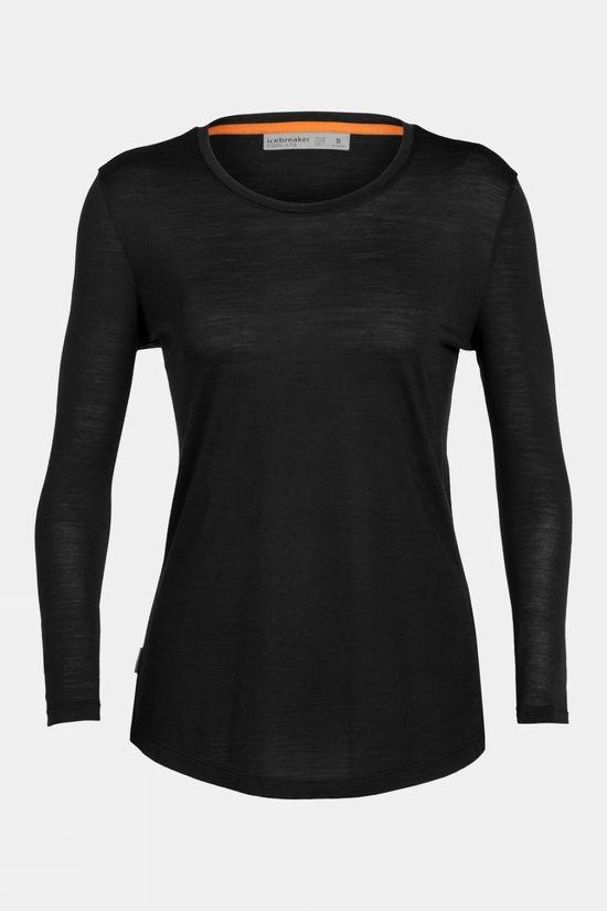 Icebreaker Womens Sphere II Long Sleeve Top Black Size