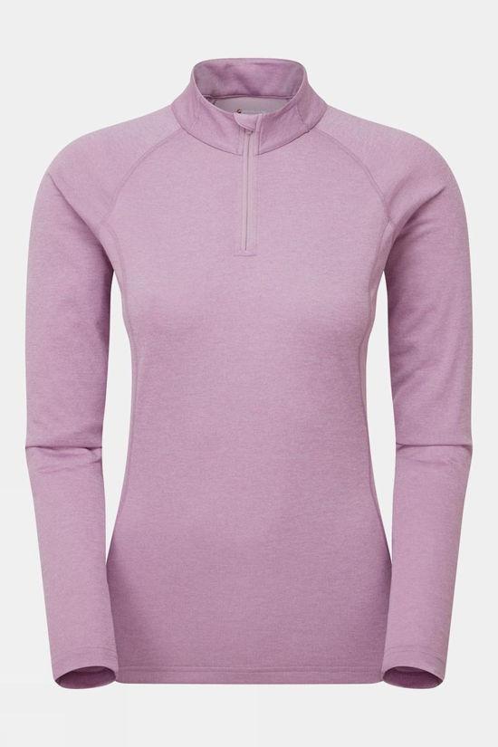 Montane Womens Dart Zip Neck Long Sleeve Top Pale Pink Size