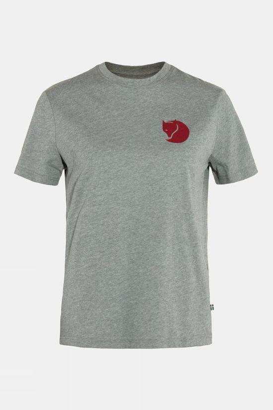 Fjallraven Womens Fox Boxy Logo T-Shirt Mid Grey Size