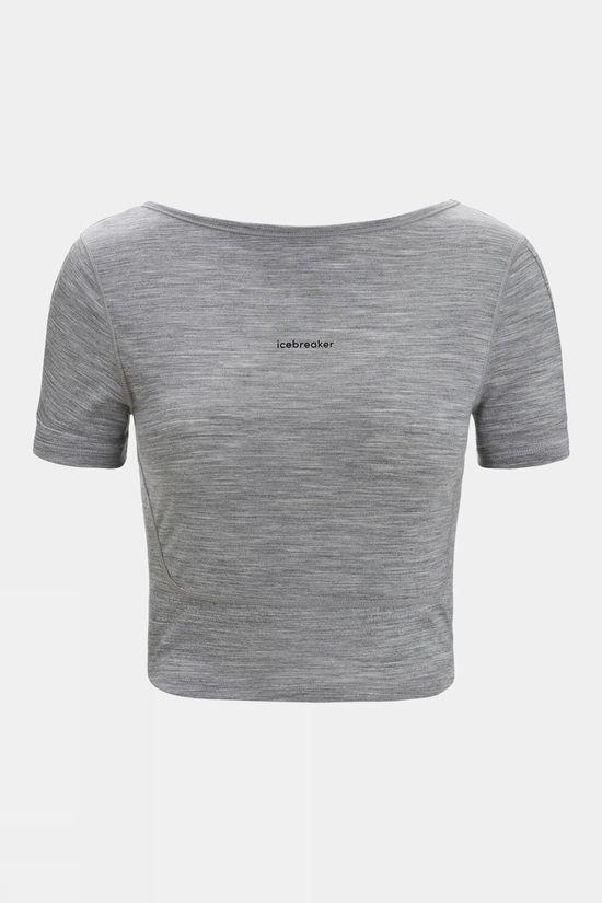 Icebreaker Women Zoneknit Scoop Back T-Shirt Dk Grey Size