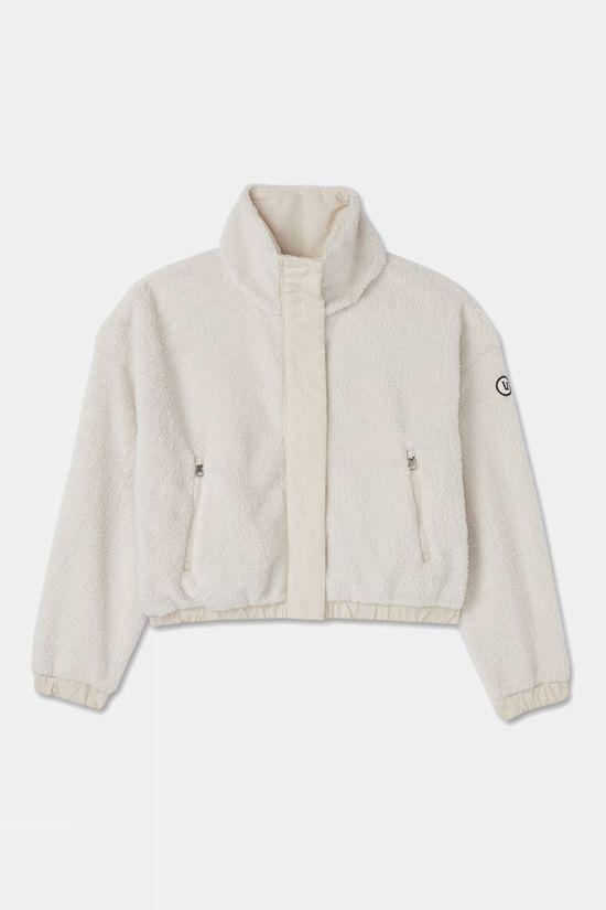 Vuori Womens Cozy Sherpa Fleece Jacket Beige Size