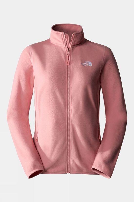 The North Face Womens 100 Glacier Full Zip Fleece Jacket Salmon pink Size