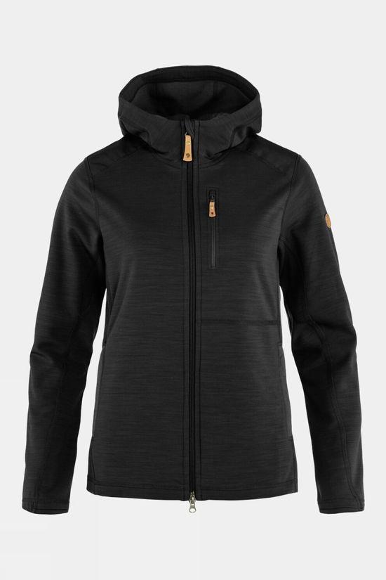 Fjallraven Womens Keb Fleece Hoodie Jacket Black Size