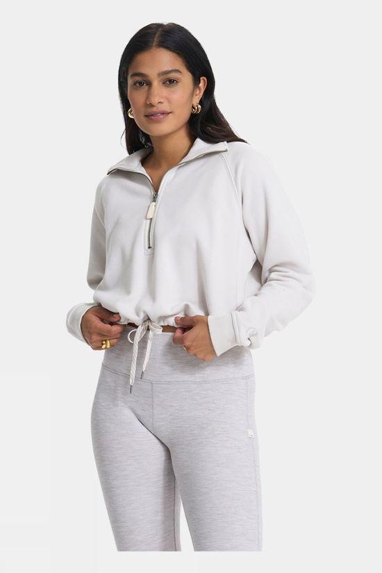 Vuori Womens Sedona Half Zip Fleece Top Off White Size