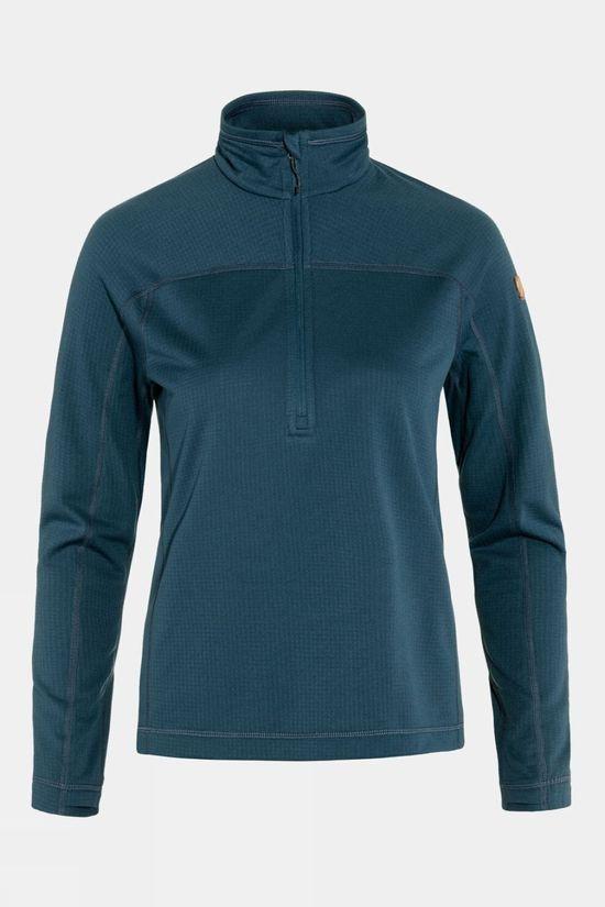 Fjallraven Womens Abisko Lite Fleece Half Zip Fleece Blue Size