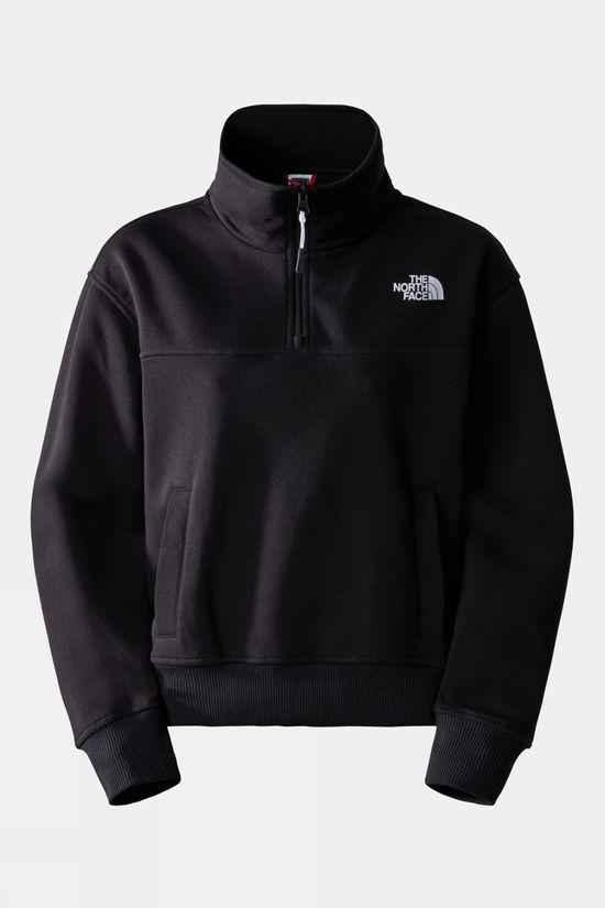 The North Face Womens Essential Quarter Zip Crew Sweater Black Size