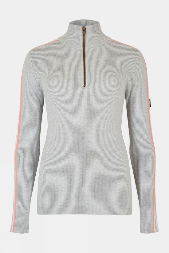 Dubarry Womens Glendine Half Zip Sweater Lt Grey Size 8