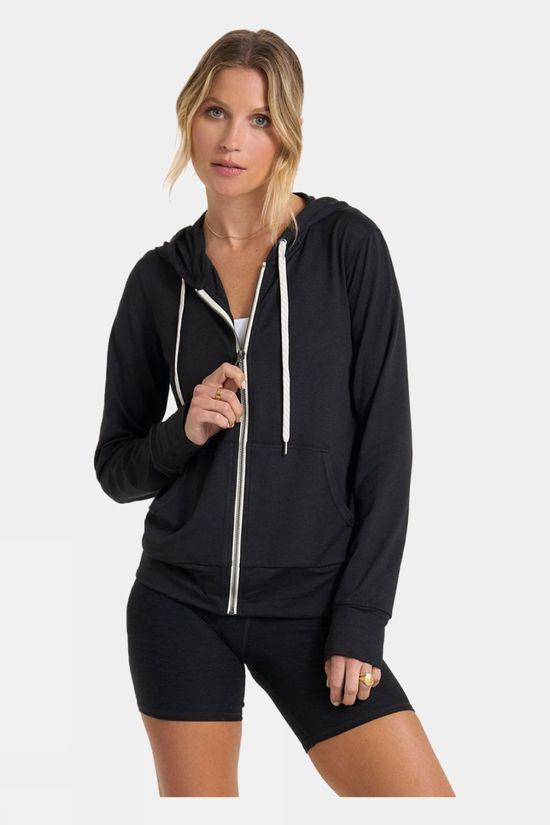 Vuori Womens Halo Performance Hoodie 2.0 Top Black Size