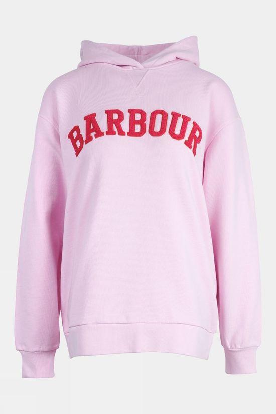 Barbour Womens Northumberland Patch Hoodie Pale Pink Size