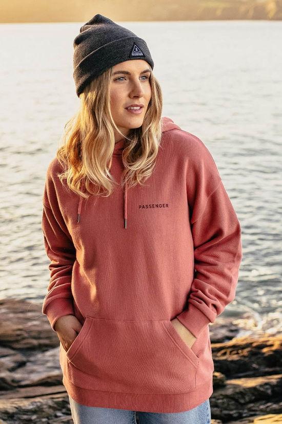 Passenger Womens Embrace The Journey Recycled Cotton Oversized Hoodie Pale Pink Size