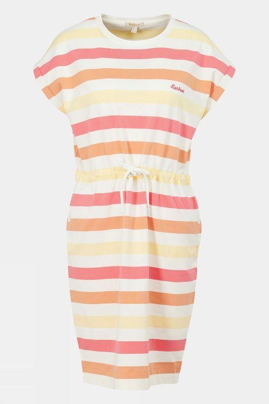 Barbour Womens Marloes Stripe Dress Mid Pink Size