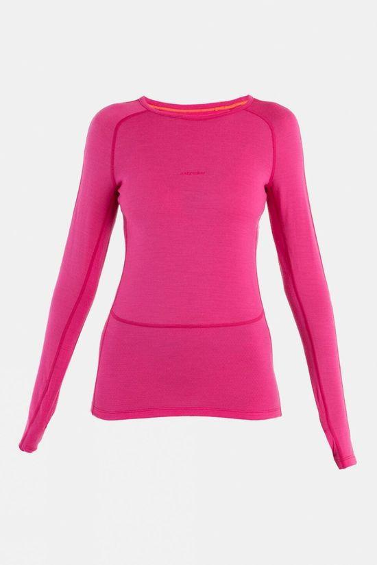 Icebreaker Womens Zoneknit 260 Long Sleeve Crewe Pale Pink Size