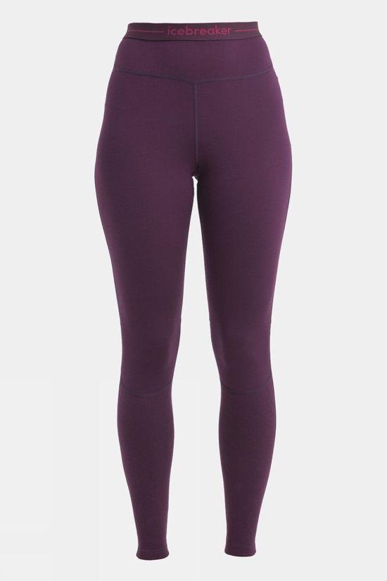 Icebreaker Womens 200 Zoneknit Merino Thermal Leggings Dark Purple Size