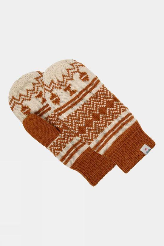 Passenger Unisex Powder Fleece Lined Recycled Acrylic Mittens Rust Size