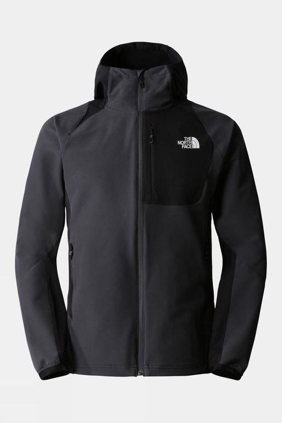 The North Face Mens Athletic Outdoor Softshell Hoodie Jacket Dk Grey Size