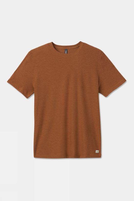 Vuori Mens Strato Tech T-Shirt Mid Brown Size