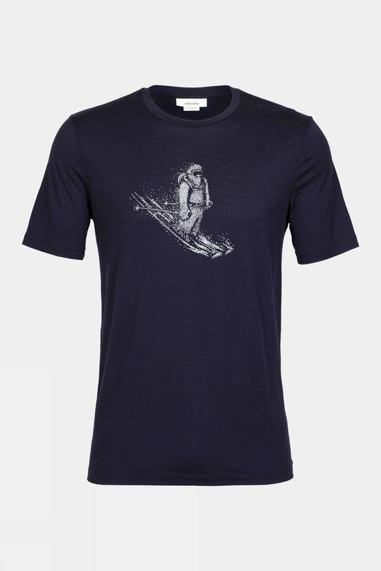 Icebreaker Mens Tech Lite II Tee - Skiing Yeti Navy Size