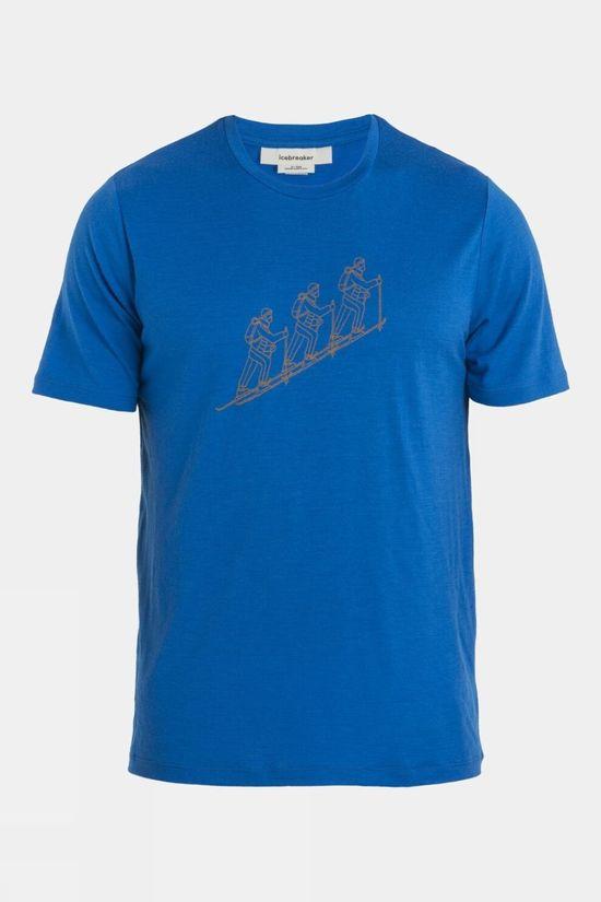 Icebreaker Mens Merino 150 Tech Lite II T-Shirt - Natural Ski Tour Blue Size