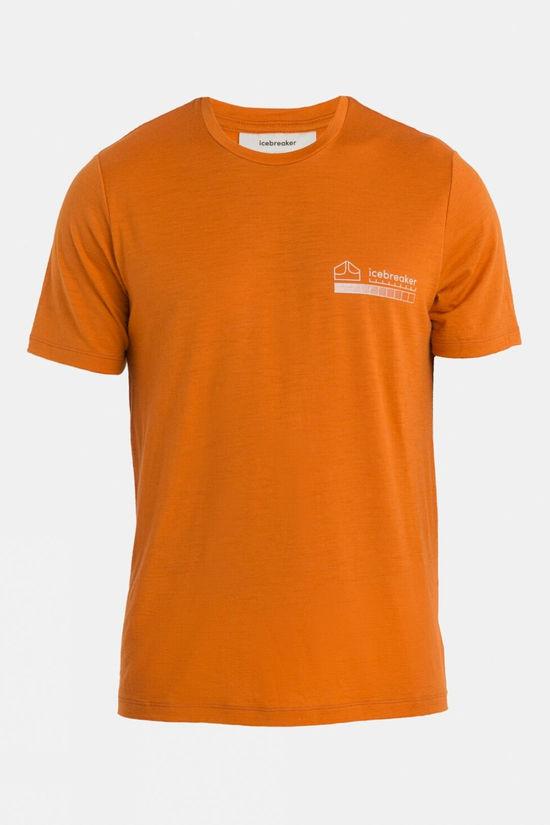 Icebreaker Mens Merino 150 Tech Lite II Tee - Mountain Layers Rust Size