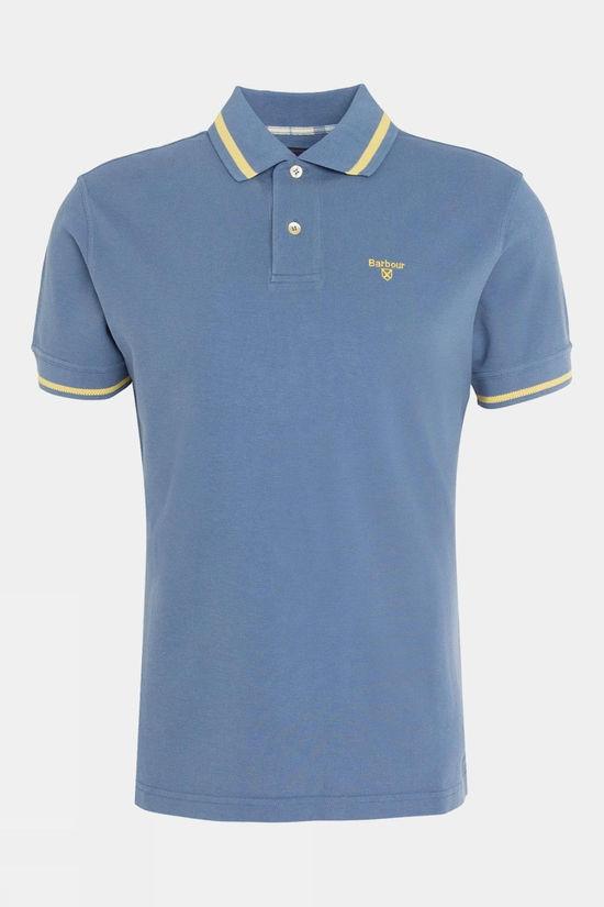 Barbour Mens Newbridge Polo Shirt Mid Blue Size