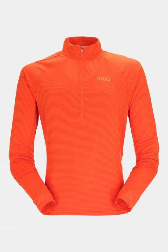 Rab Mens Sonic Long Sleeve Zip Top Orange Size