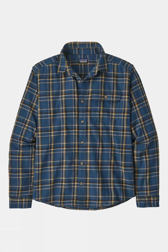 Patagonia Mens Cotton In Conversion Fjord Flannel Shirt Dk Blue Size