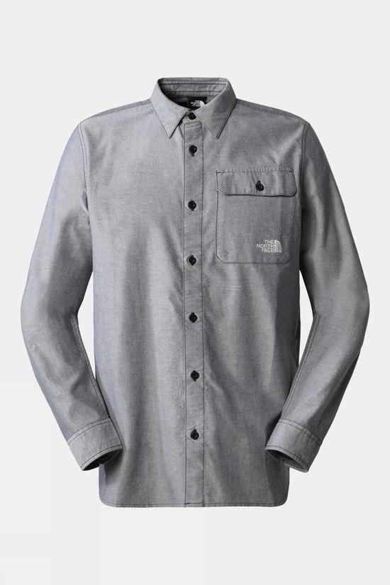 The North Face Mens Travel Long Sleeve Shirt Mid Grey Size