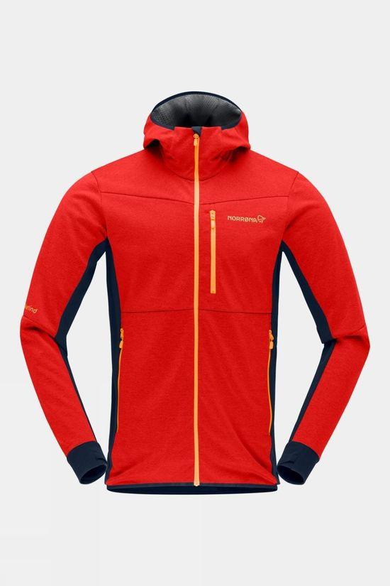 Norrona Mens Falketind Warm2 Octa Hooded Fleece Jacket Red Size