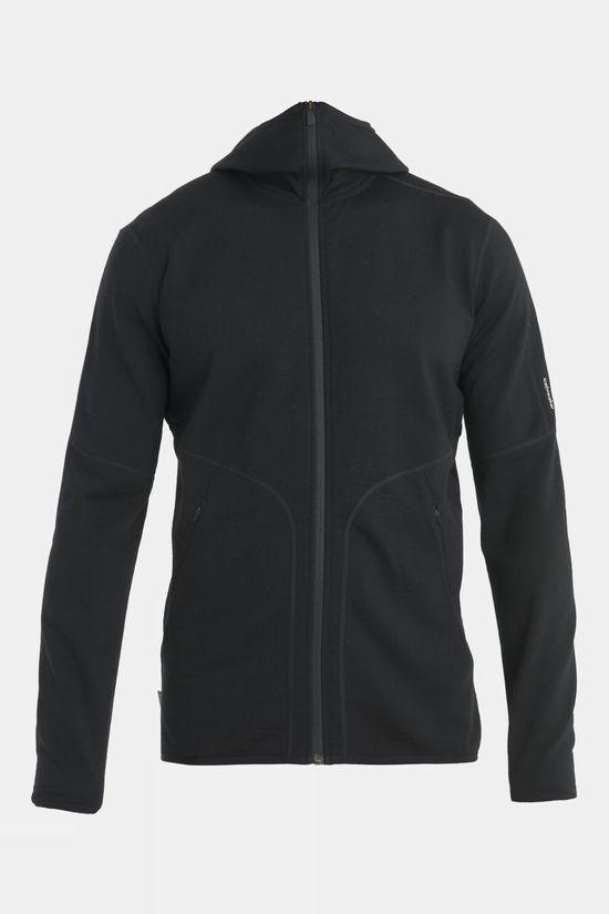 Icebreaker Mens Merino 560 Elemental II Long Sleeve Zip Hoodie Black Size