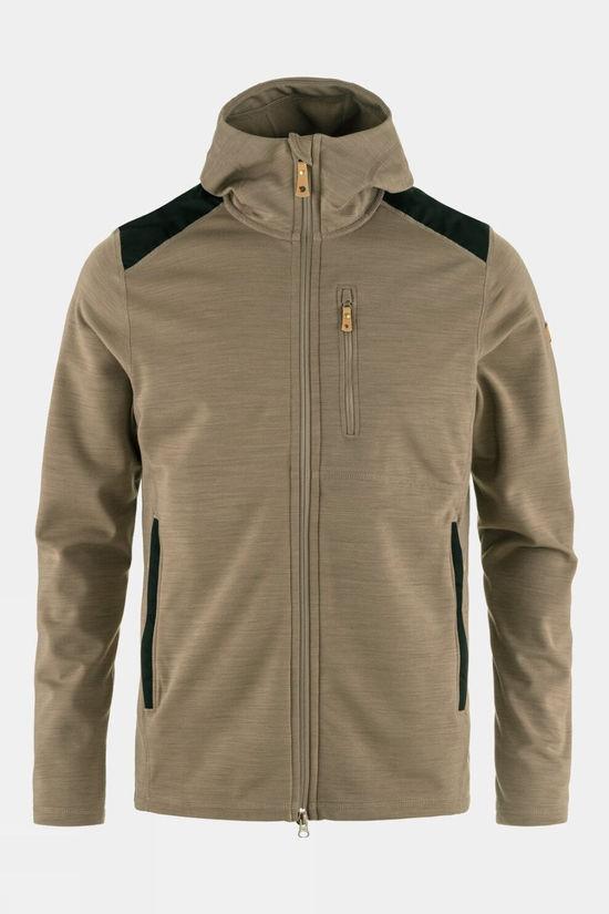 Fjallraven Mens Keb Fleece Hoodie Jacket Mid Brown Size