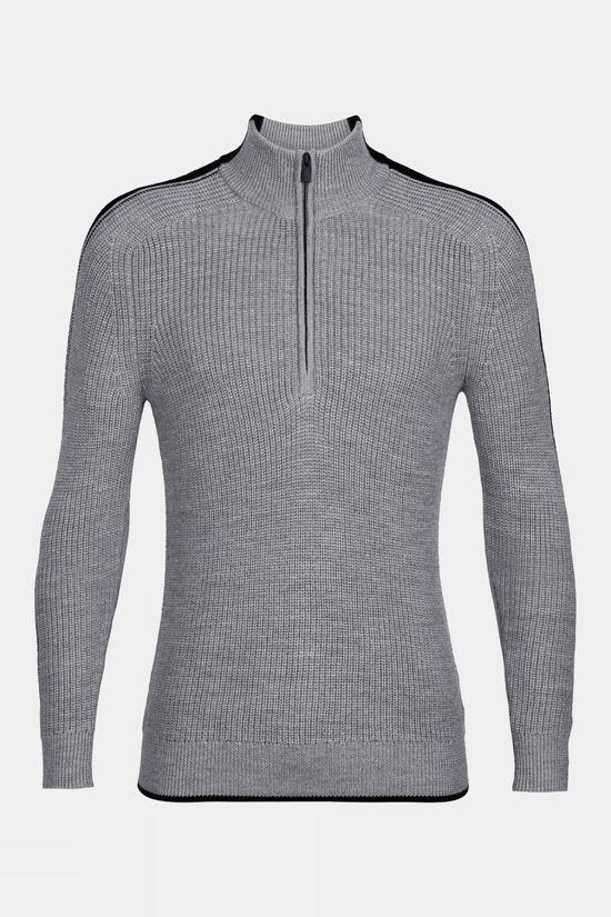 Icebreaker Mens Lodge Half Zip Sweater Mid Grey Size