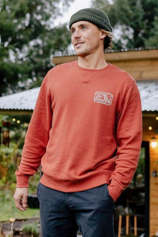 Passenger Mens Nowhere Bound Recycled Cotton Sweatshirt Dark Red Size