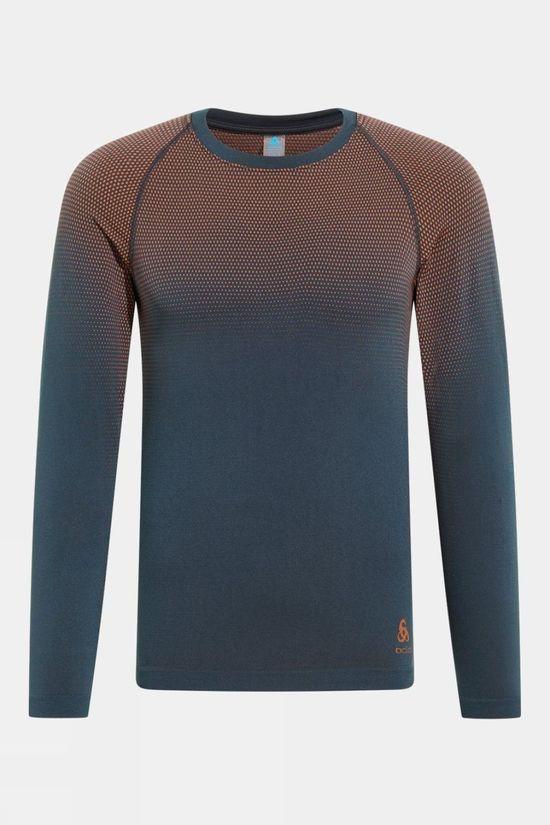 Odlo Mens Performance Light Eco Long Sleeve Baselayer Indigo Blue Size